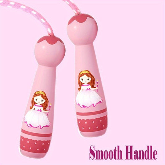 Homello Adjustable Jump Rope with Ergonomic Wooden Handles & Cotton Braided Rope - Fitness Skipping Rope for Ages 4-8, Green\u002FBlue, Durable Rubber Core, Outdoor Exercise Gift, Jump Rope for Exercise, Fitness Gear, Fun Design