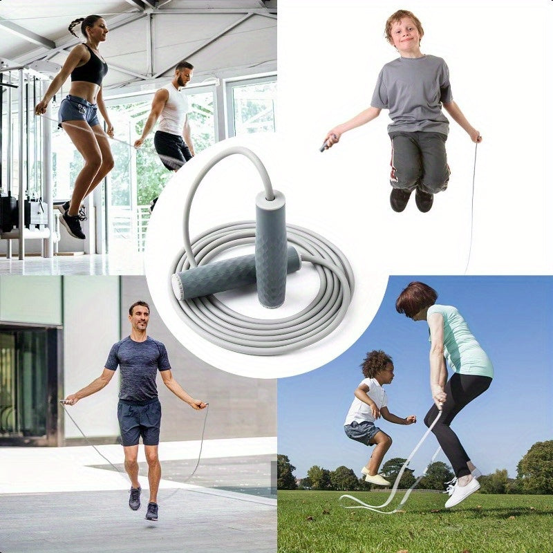 1LB Heavy-Duty Weighted Jump Rope for Adults - Adjustable Length Professional Skipping Rope with Silicone Non-Slip Grips, Cardio Boxing Workout, Home Gym & Outdoor Training, 12-Month Warranty