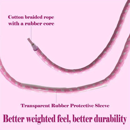 Homello Adjustable Jump Rope with Ergonomic Wooden Handles & Cotton Braided Rope - Fitness Skipping Rope for Ages 4-8, Green\u002FBlue, Durable Rubber Core, Outdoor Exercise Gift, Jump Rope for Exercise, Fitness Gear, Fun Design